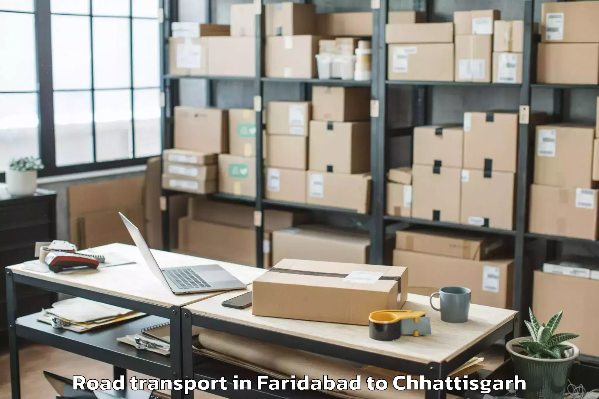 Book Faridabad to Kharora Road Transport Online